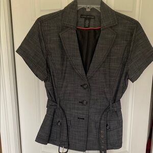 Gray / Black Short Sleeve Women's Jacket